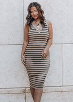 Glamour Striped Bodycon Dress