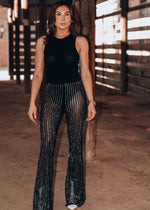 Life of the Party Rhinestone Sheer Pants