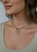 Pre Order Paperclip Chain Radiant Initial Necklace Gold