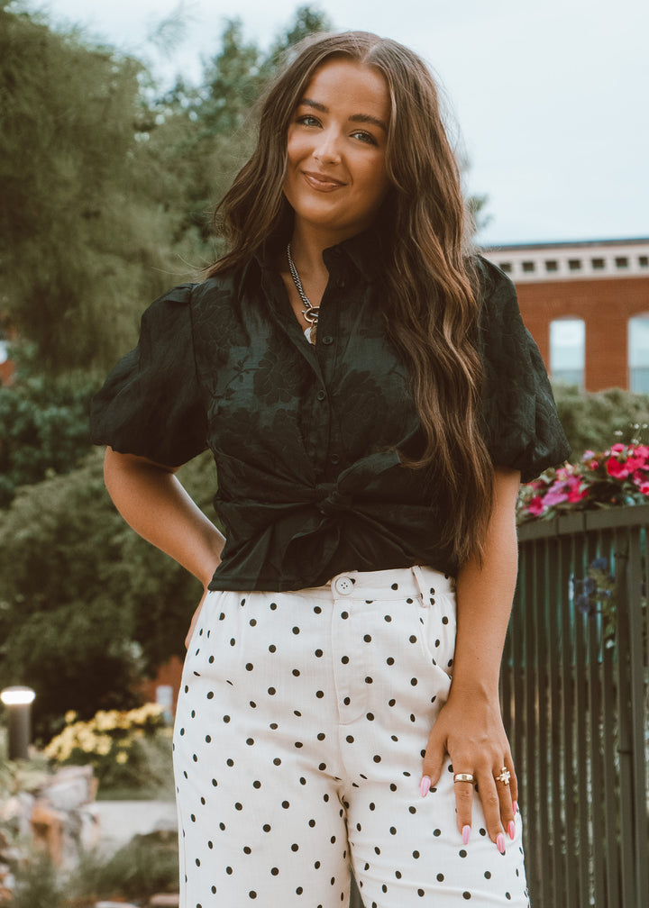 Sign and Date Black Floral Top