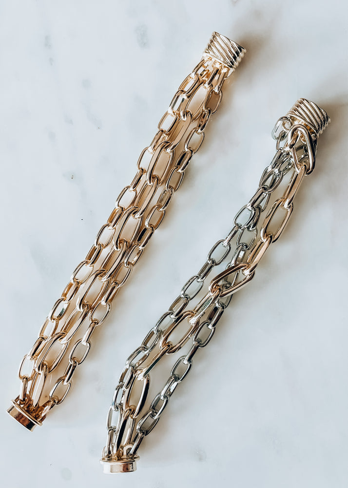 Trio Gold Chain Bracelet