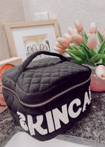 Skincare Black Quilted Bag