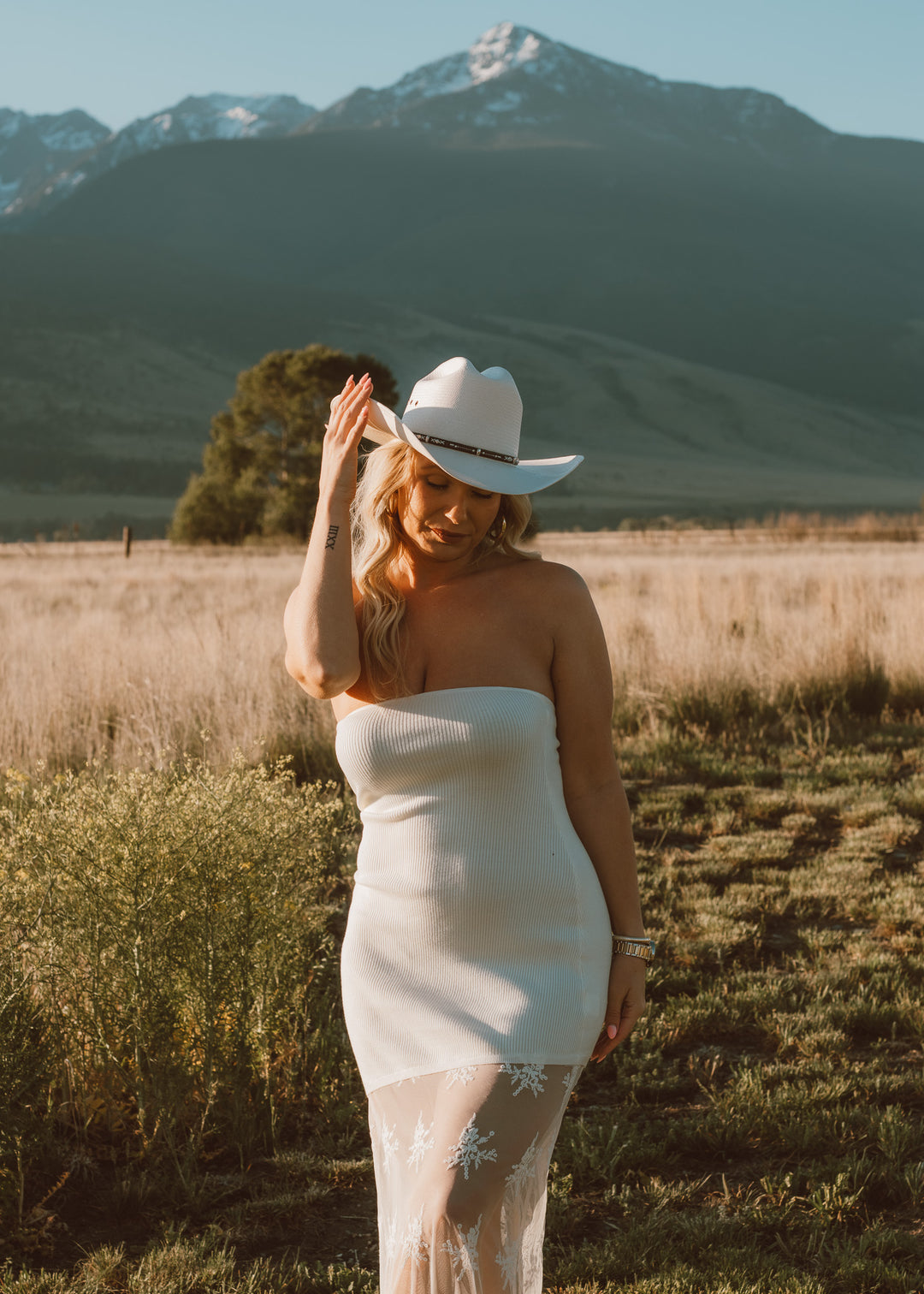 Ivory Meadow Strapless Dress