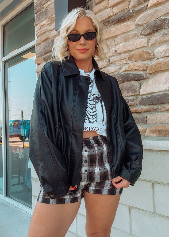 Black Biker Vegan Leather Jacket