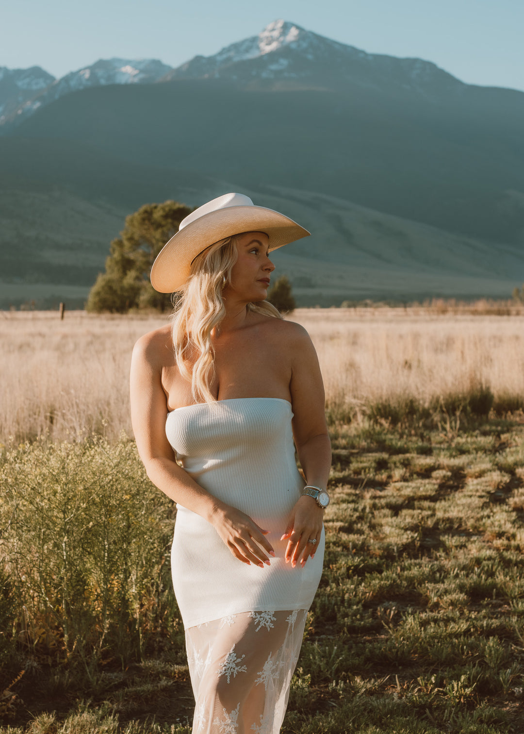 Ivory Meadow Strapless Dress