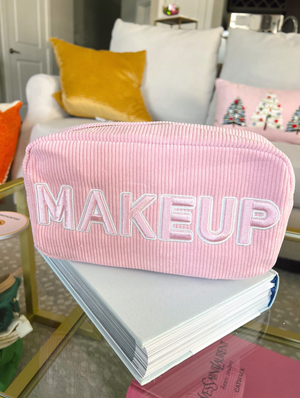 Makeup Bag - Pink Corduroy