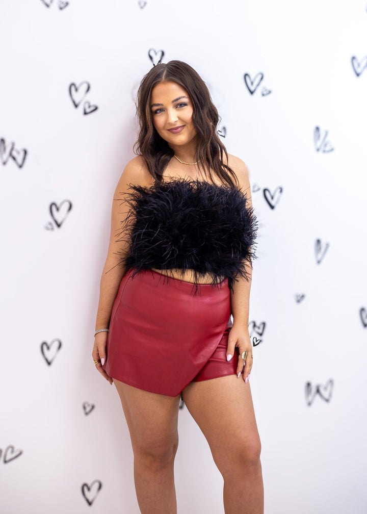 Fancy Black Feather Top