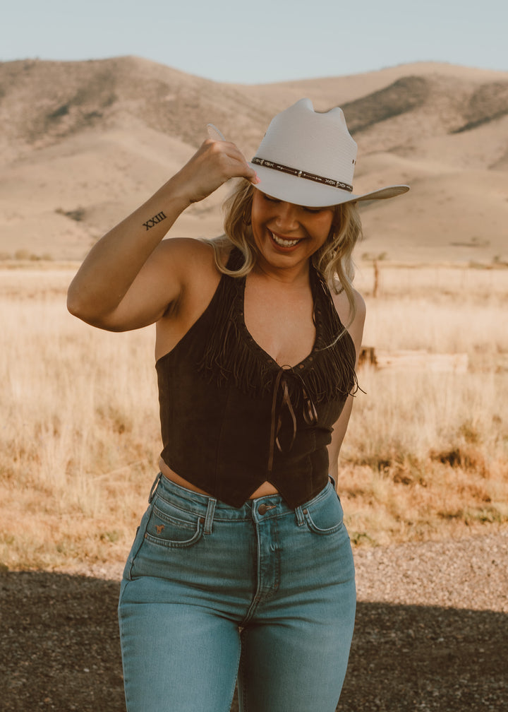 Saddle Up Fringe Corset Top