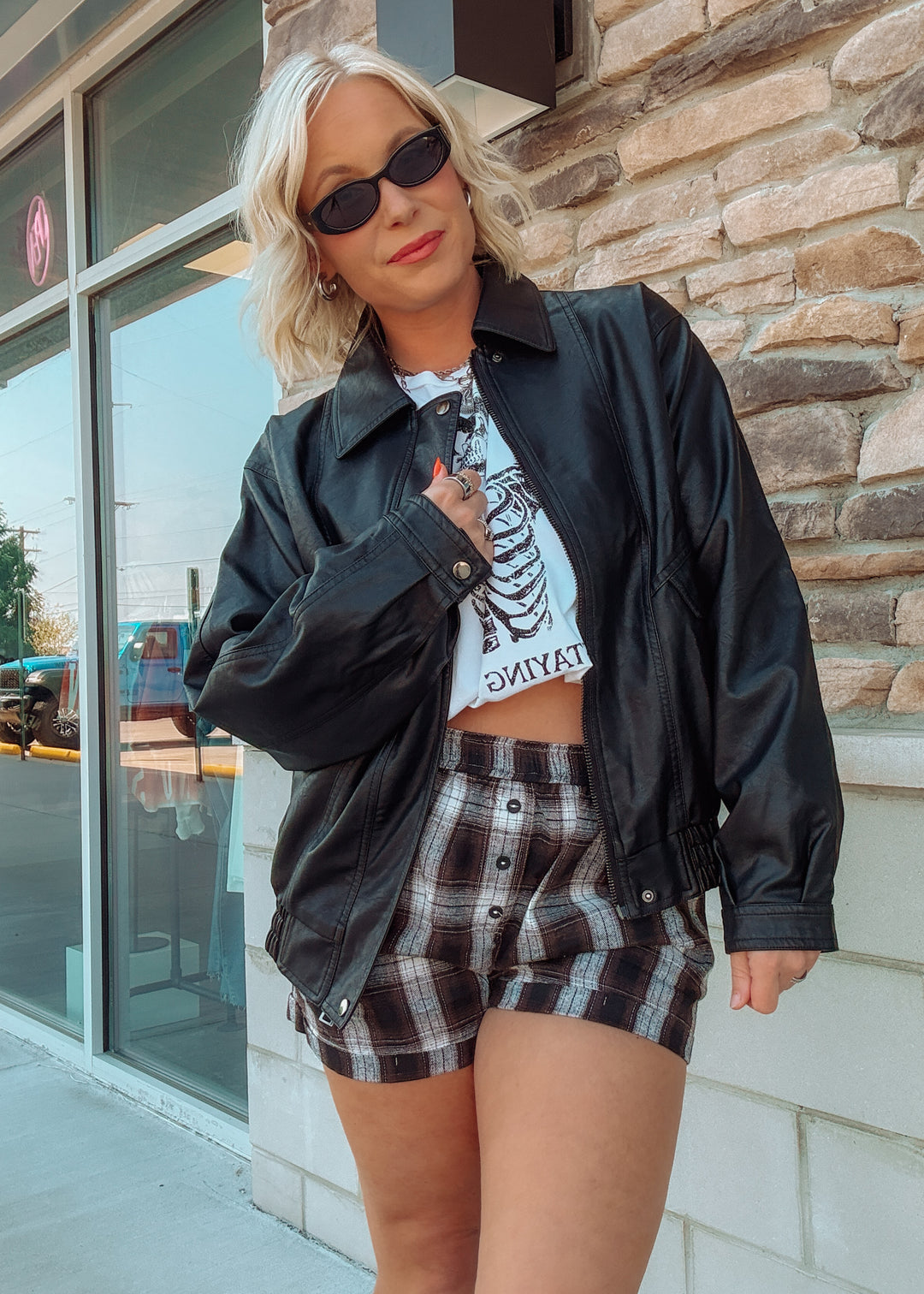 Black Biker Vegan Leather Jacket