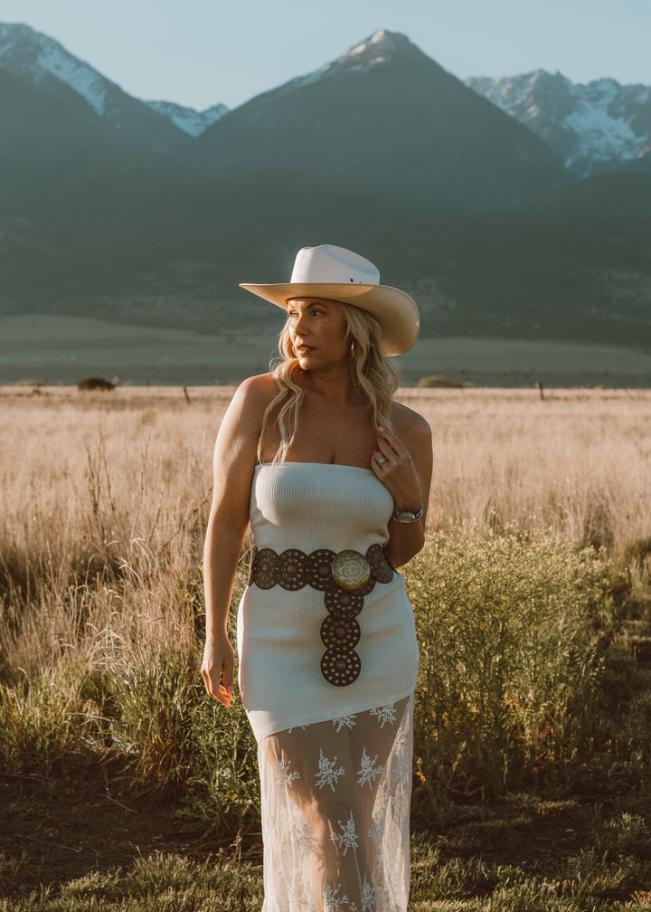 Ivory Meadow Strapless Dress