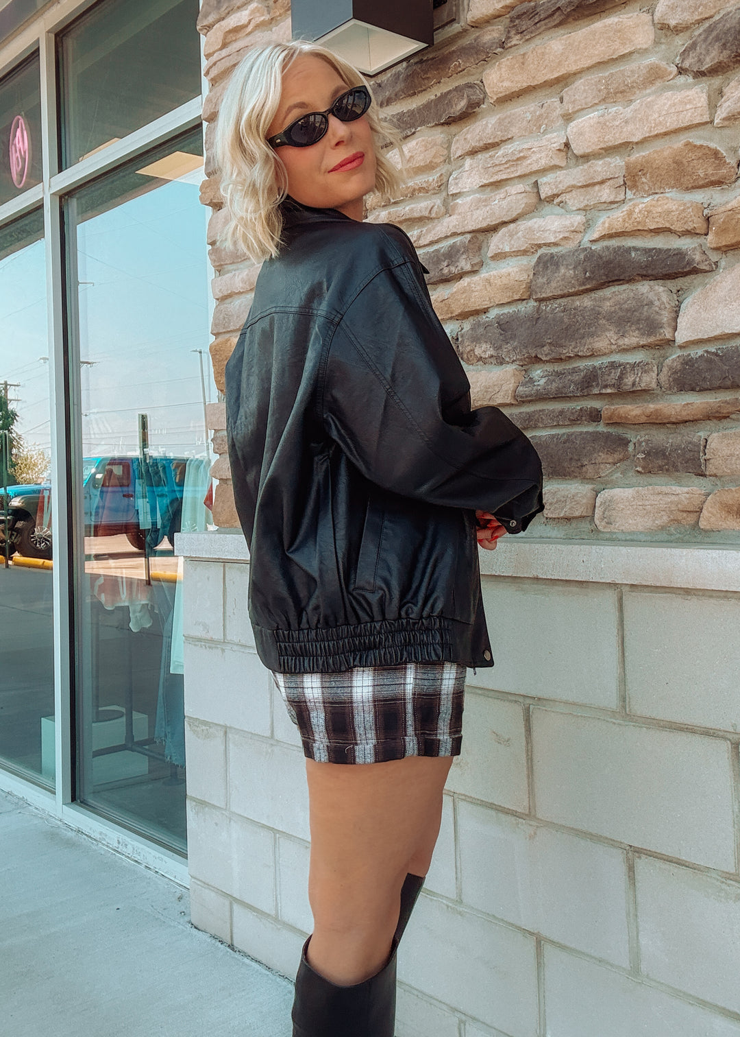 Black Biker Vegan Leather Jacket