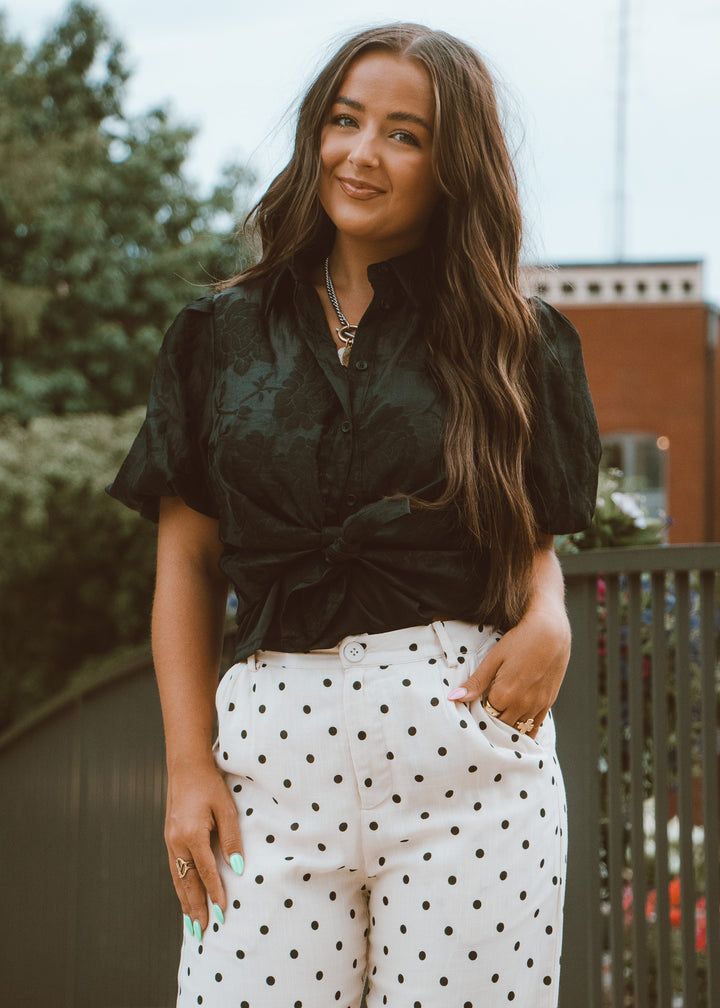 Sign and Date Black Floral Top