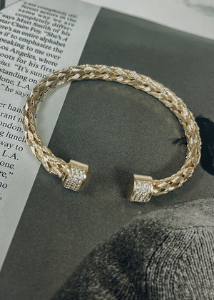 Gold Braided Bar Bracelet