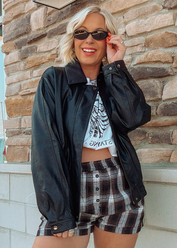 Black Biker Vegan Leather Jacket