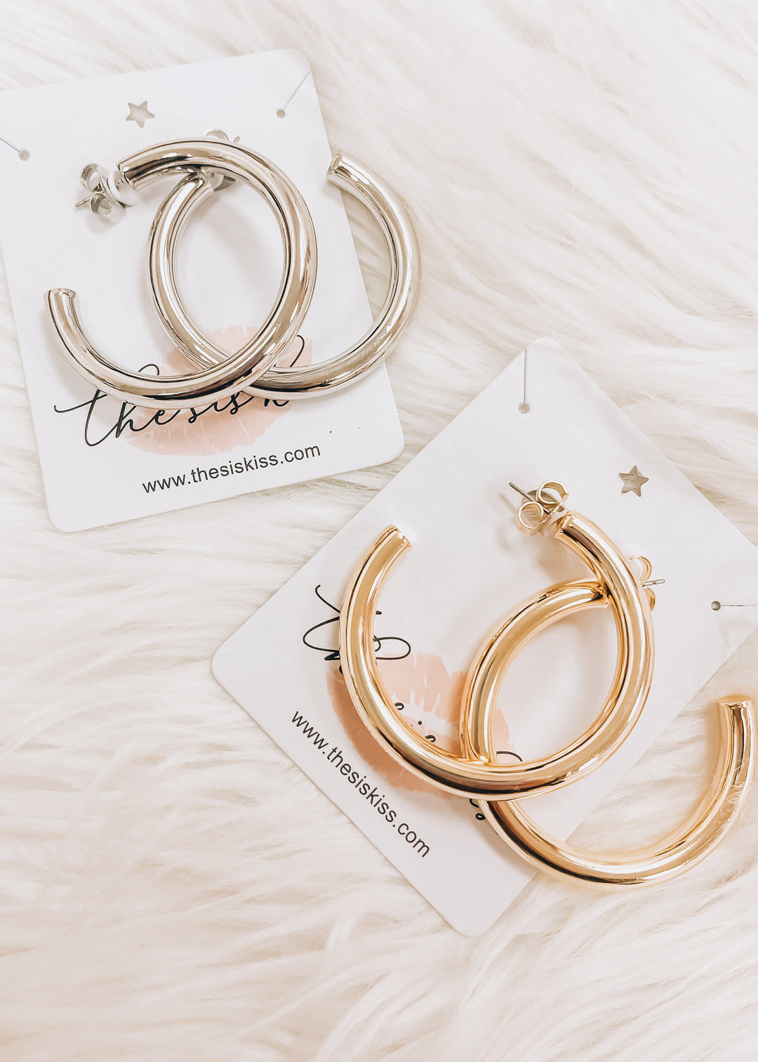 Gold and Silver hoop earrings 