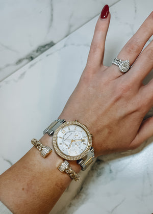 Gold Braided Bar Bracelet