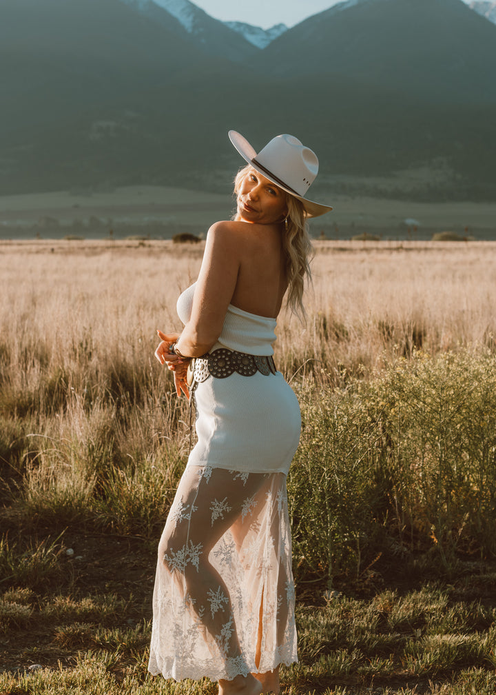 Ivory Meadow Strapless Dress