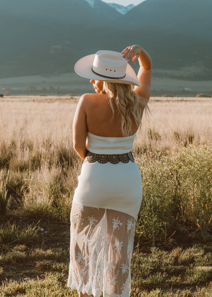 Ivory Meadow Strapless Dress
