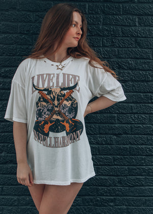 Live Life in Full Harmony Oversized Graphic Tee