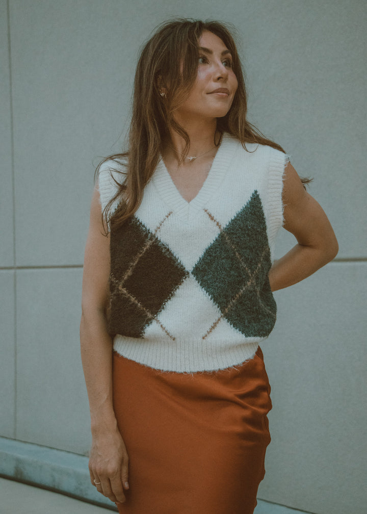 Meadow Lane Argyle Sweater Vest