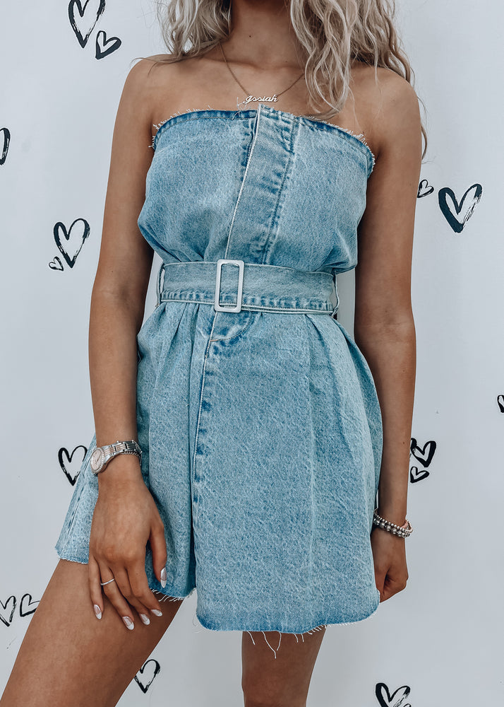
            
                Load image into Gallery viewer, What a Doll Denim Tube Dress
            
        