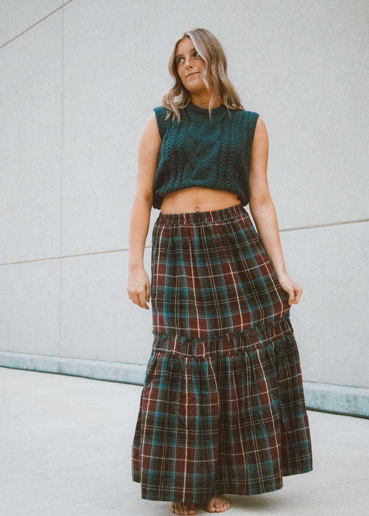 Tartan Tide Maxi Skirt