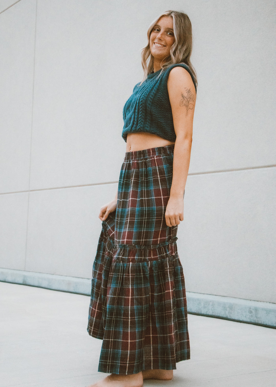 Tartan Tide Maxi Skirt