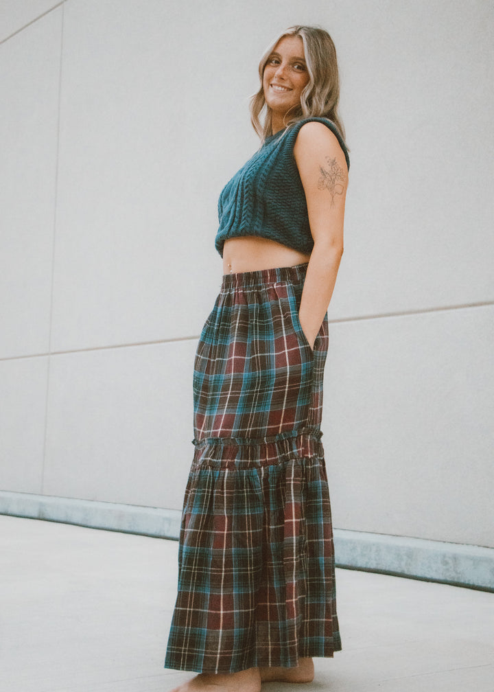 Tartan Tide Maxi Skirt