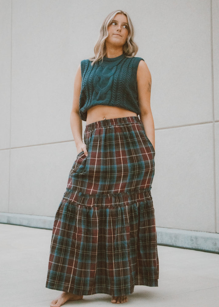 Tartan Tide Maxi Skirt