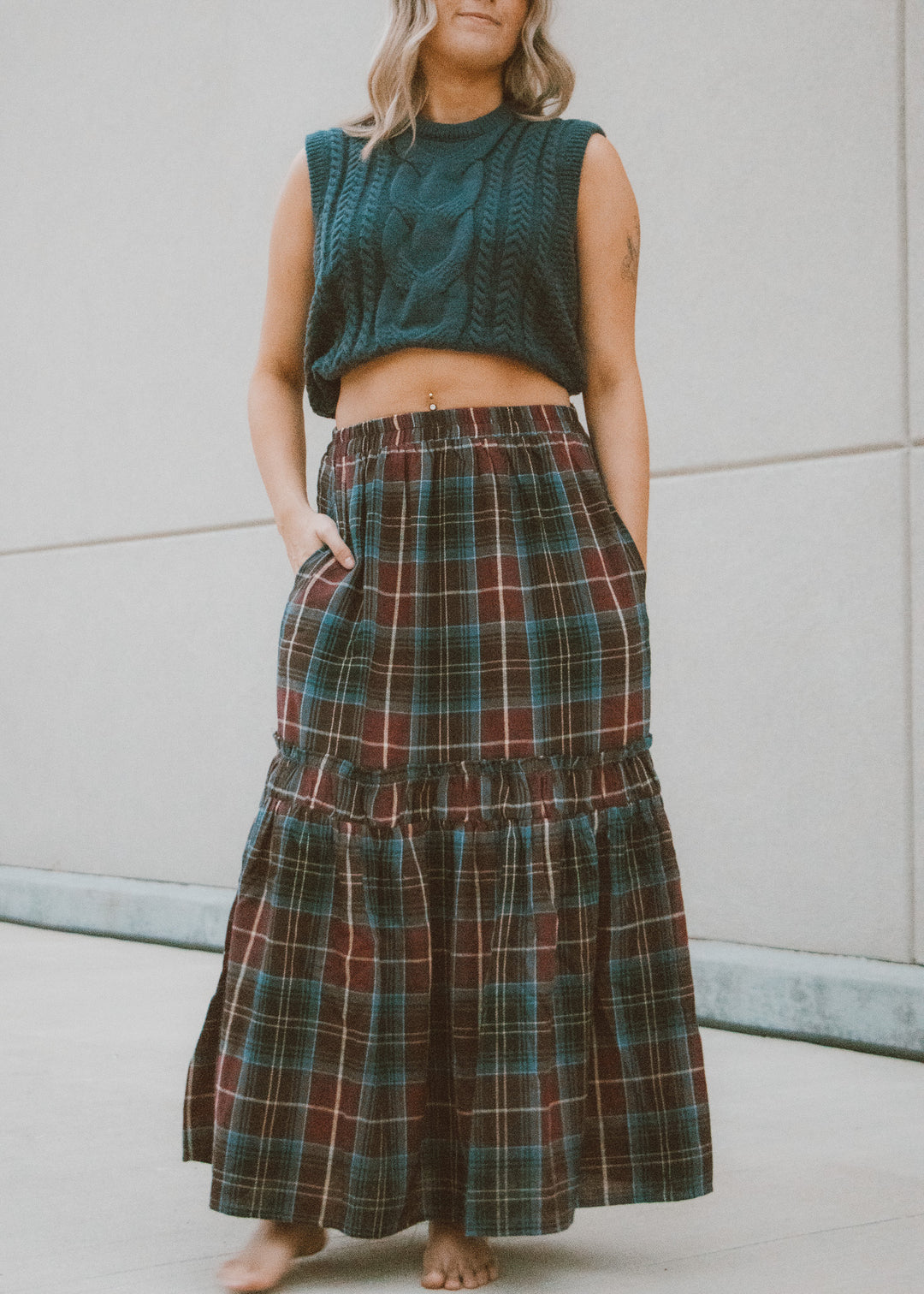 Tartan Tide Maxi Skirt