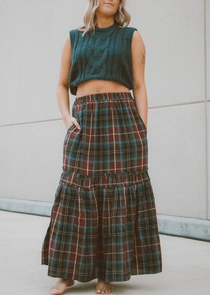 Tartan Tide Maxi Skirt