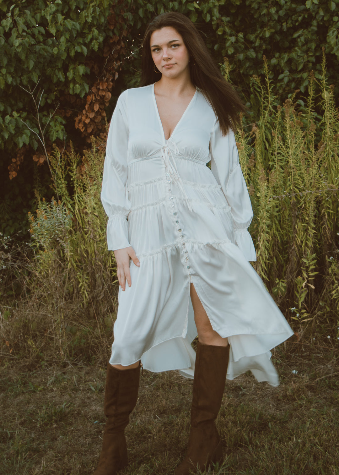 Candlelight Cozy Cream Midi Dress