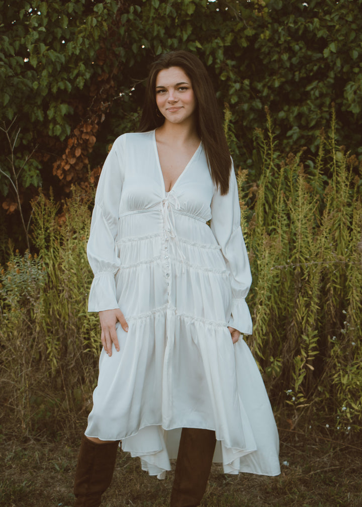 Candlelight Cozy Cream Midi Dress