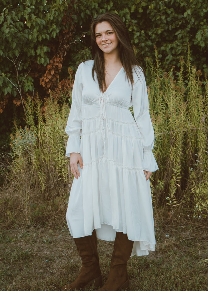 Candlelight Cozy Cream Midi Dress