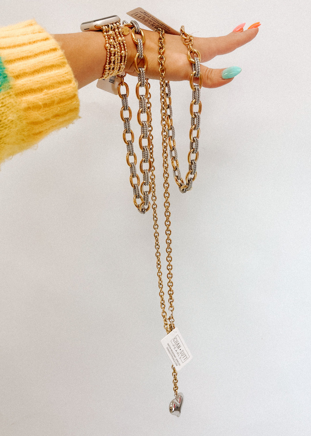 Two Tone Heart Necklace