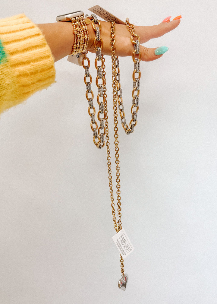 Two Tone Heart Necklace