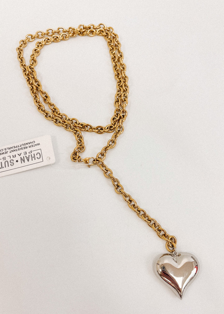 Two Tone Heart Necklace