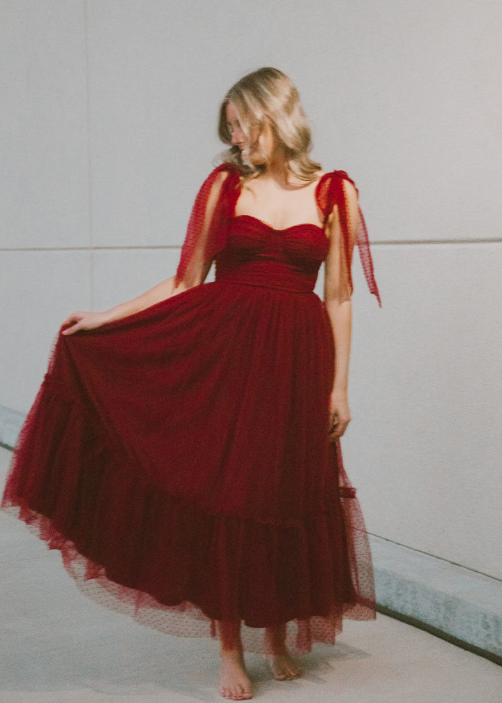 Cabernet Charm Midi Dress