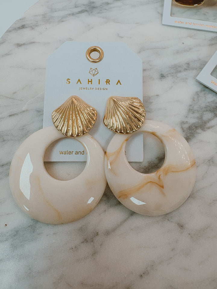 Kenle Shell Earring-Marble