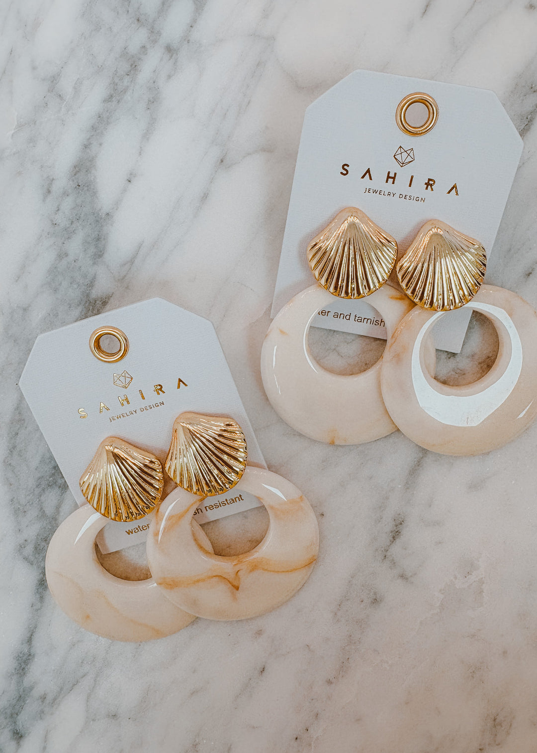 Kenle Shell Earring-Marble