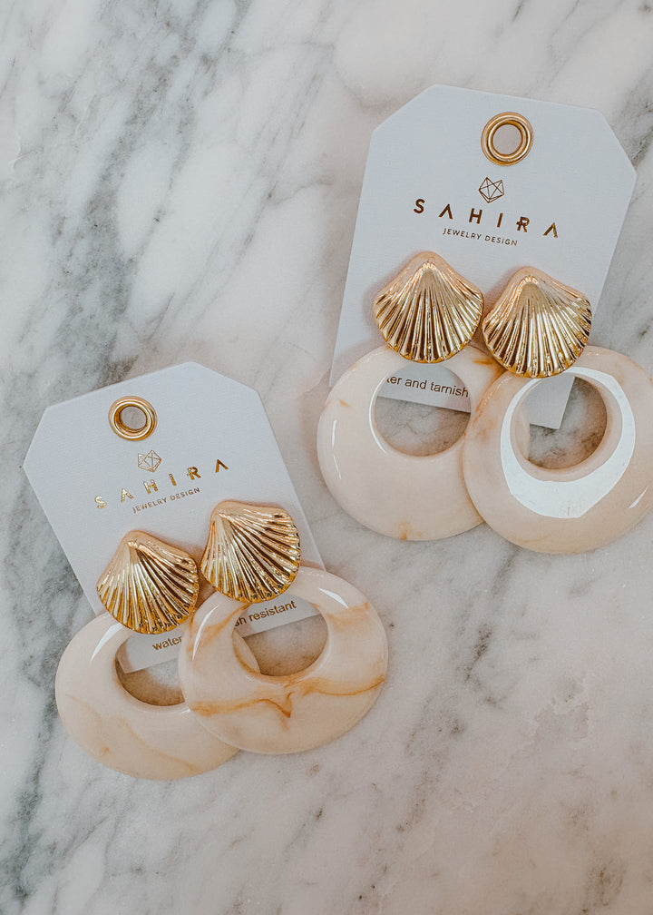 Kenle Shell Earring-Marble