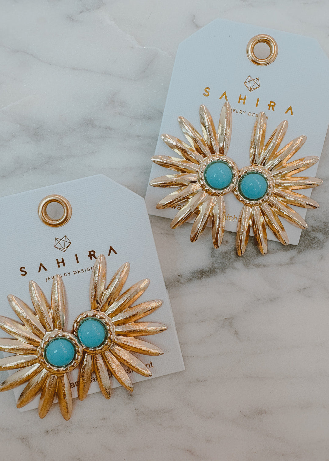 Turquoise Sunburst Earrings