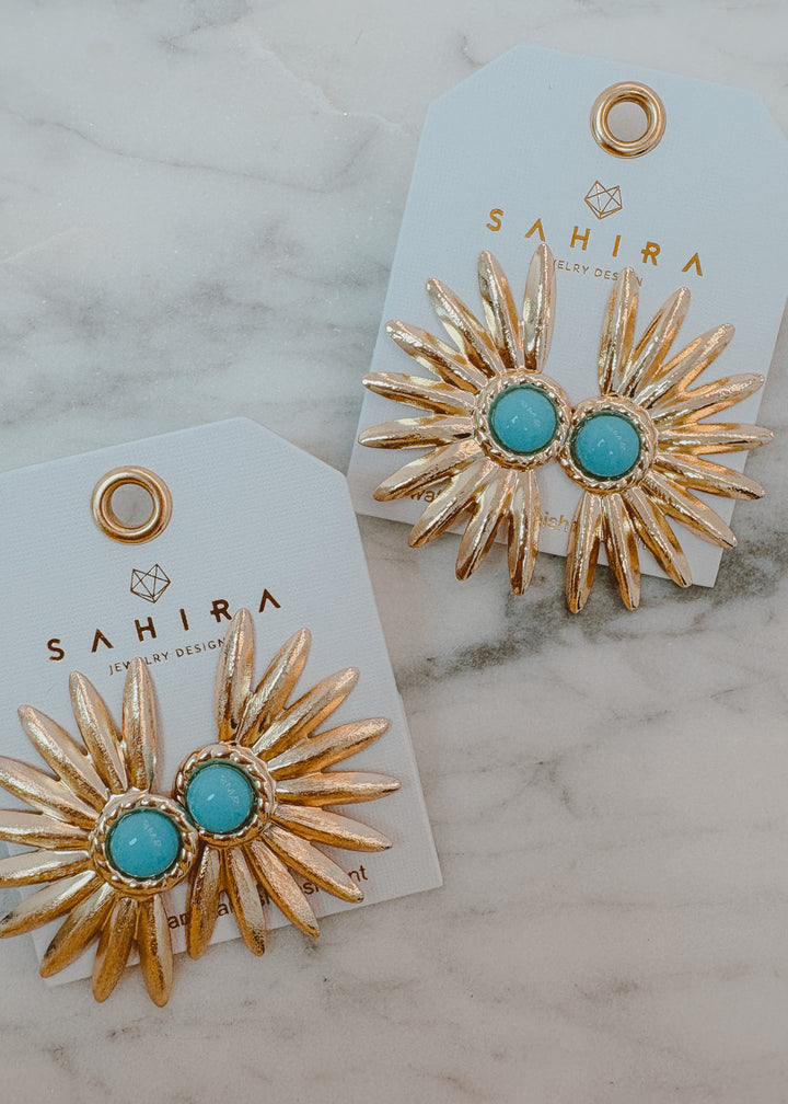 Turquoise Sunburst Earrings