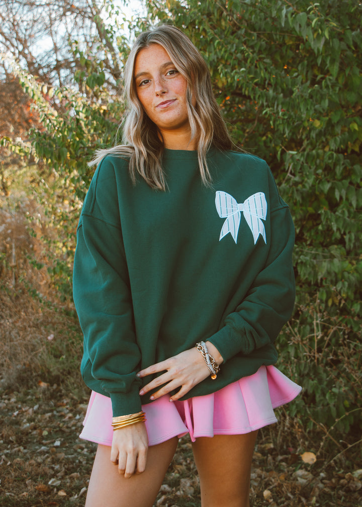 Spearmint Bow Crewneck