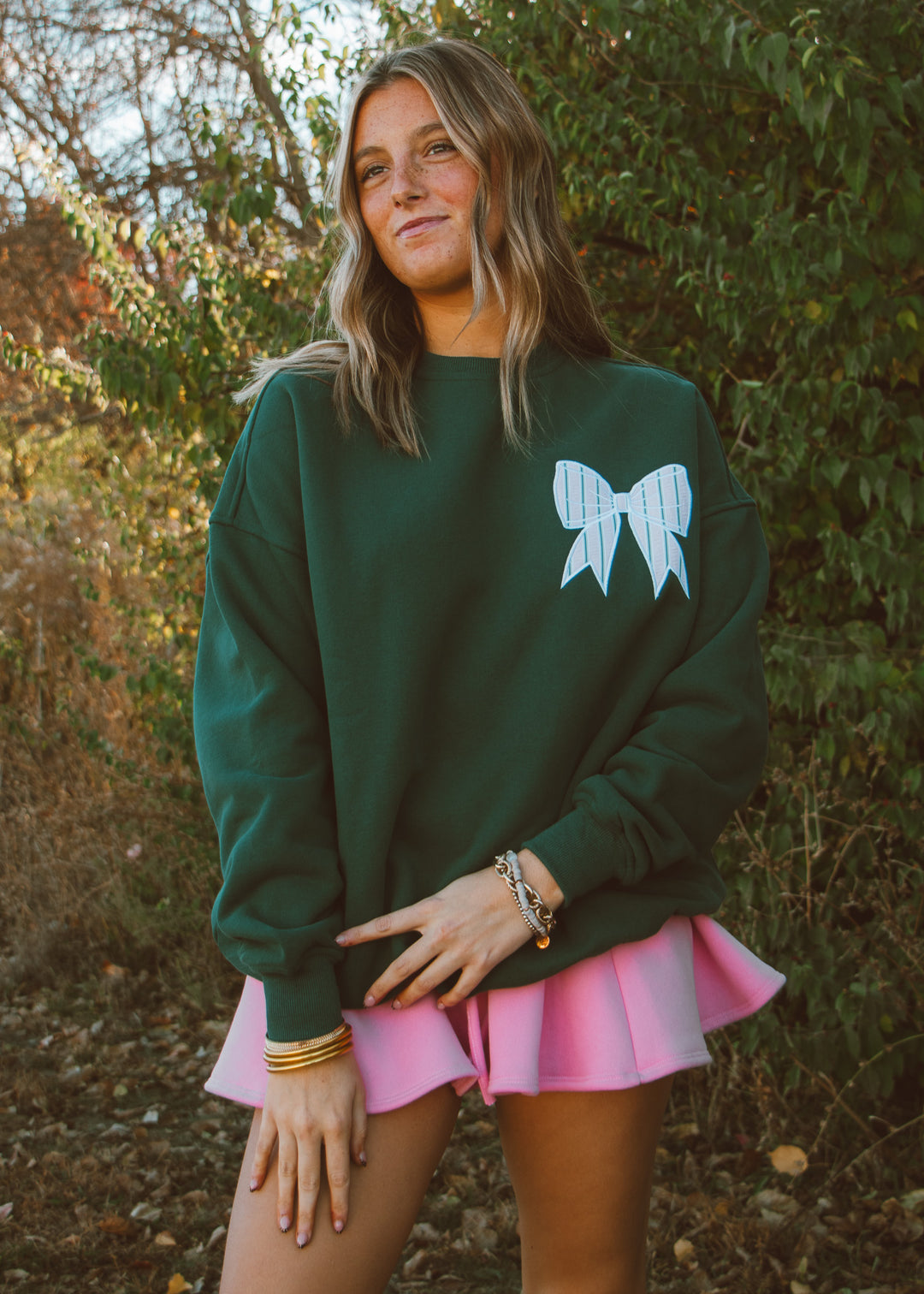 Spearmint Bow Crewneck