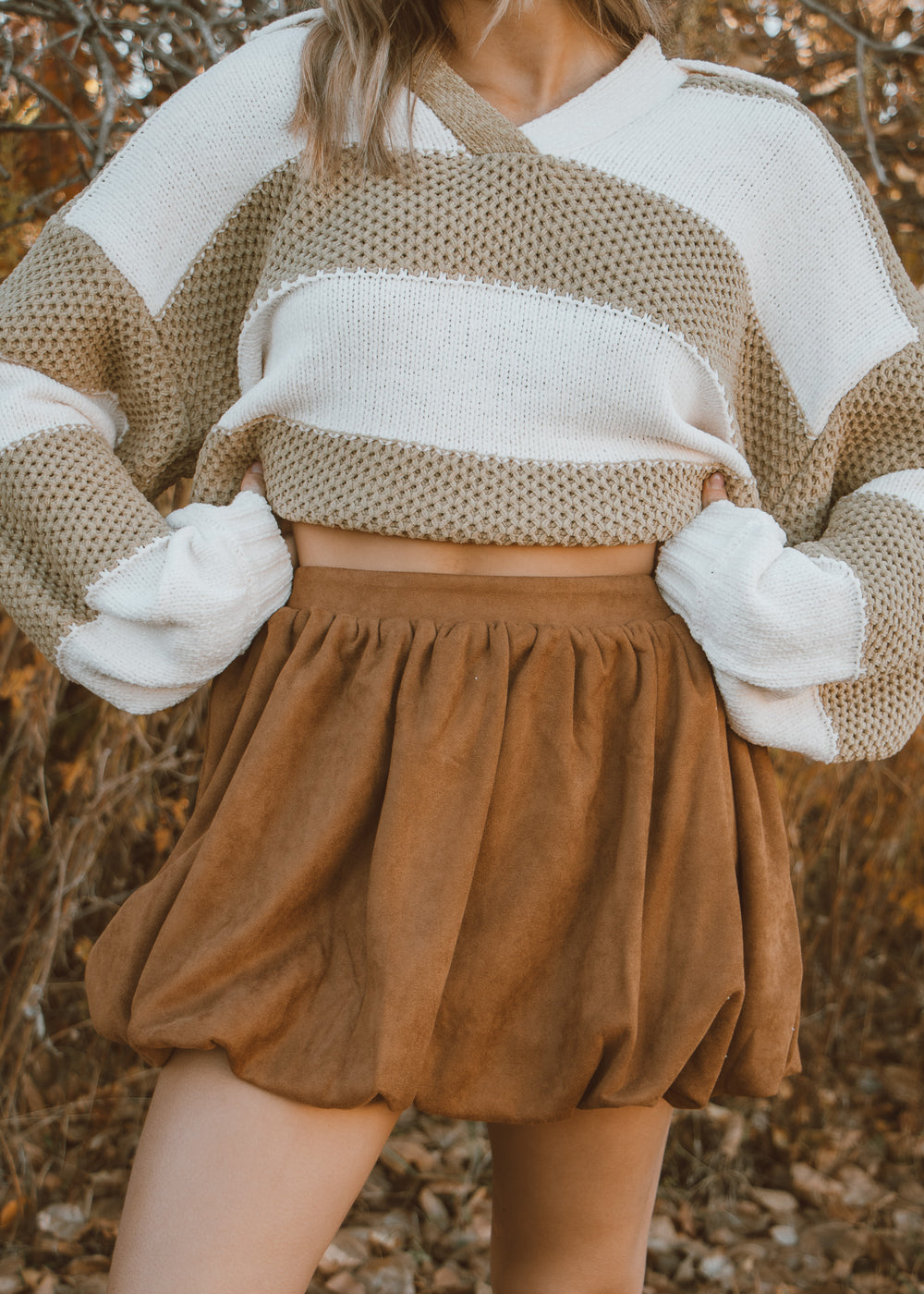 Brown bubble skirt