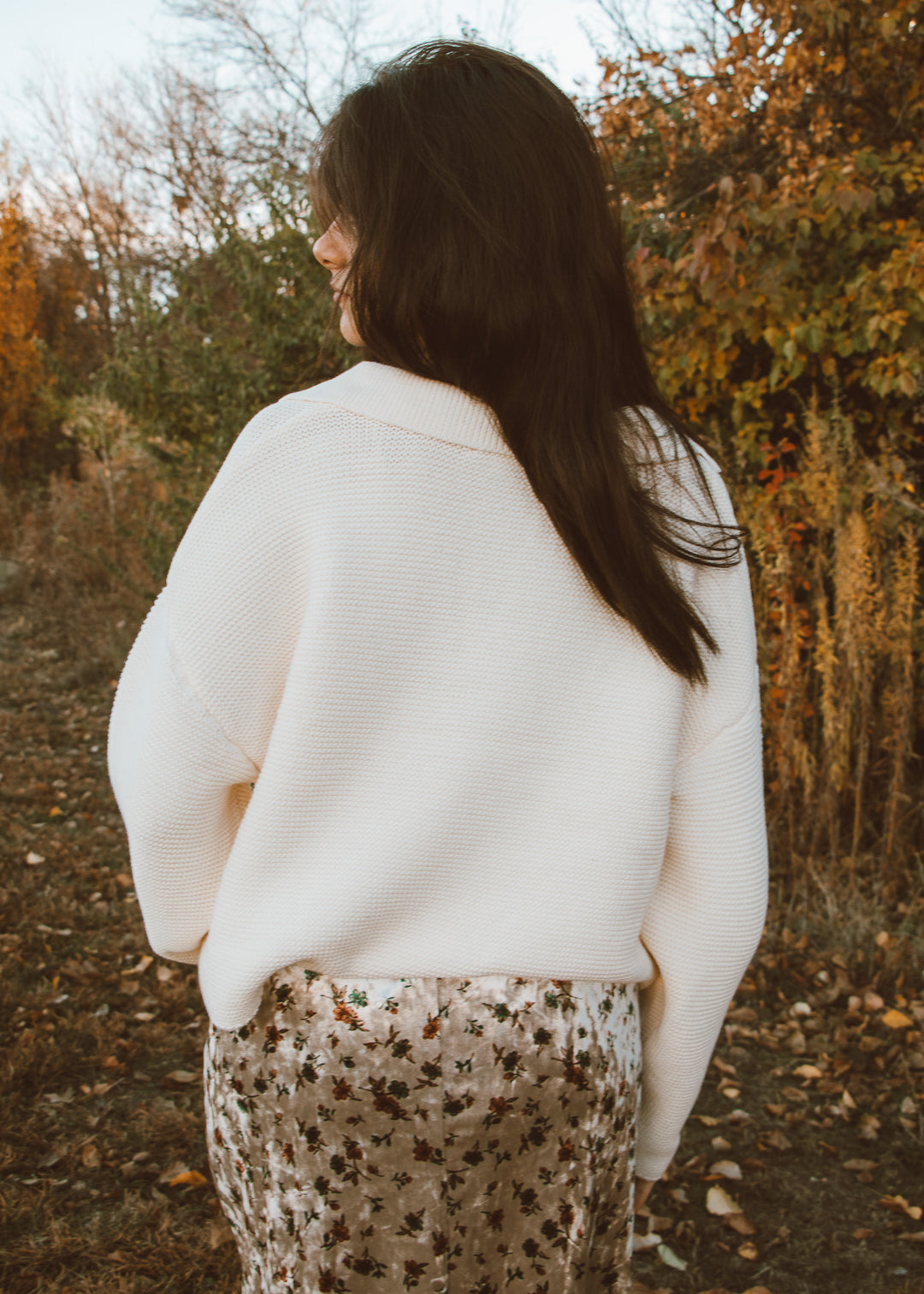 creamy colored sweater outfit