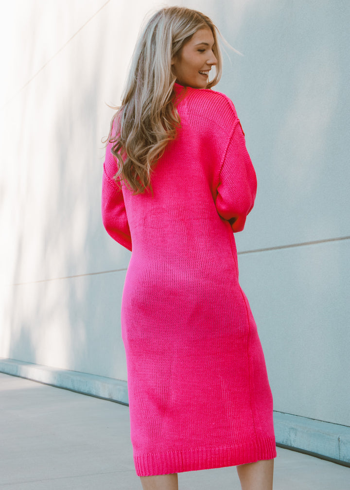 Hot Pink Duster Cardigan