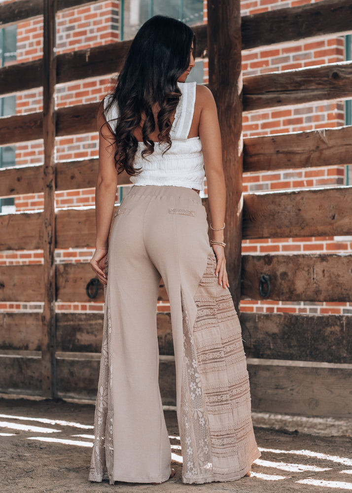 Boho Babe Latte Lace Detailed Pant