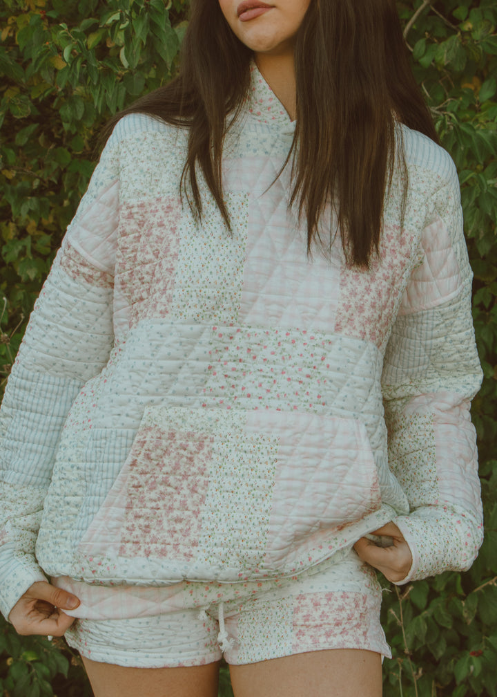 Cottage Core Quilted Hoodie